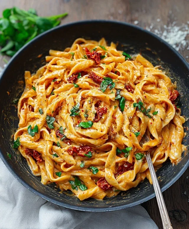 Vegan Creamy Sun Dried Tomato Pasta Recipe