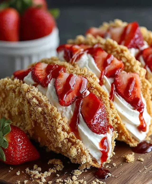 Strawberry Crunch Cheesecake Tacos