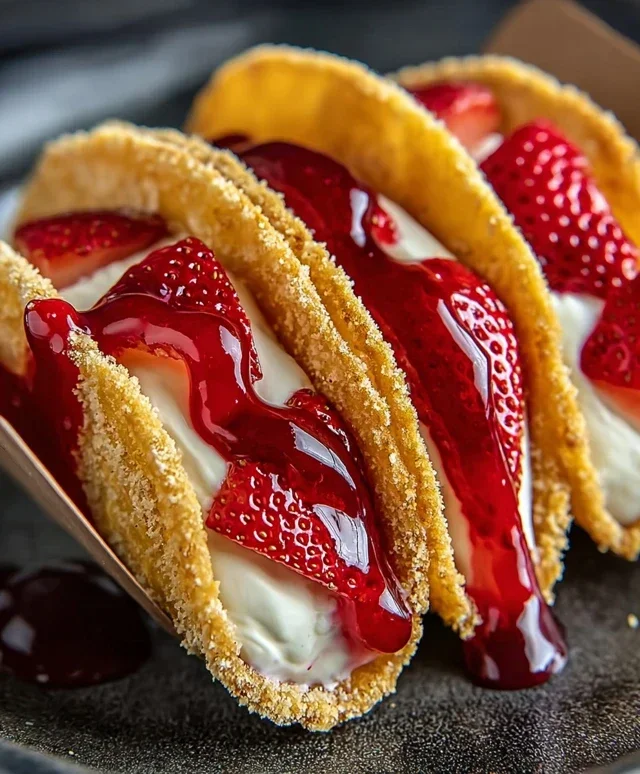 Strawberry Cheesecake Dessert Tacos