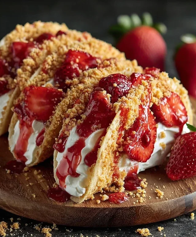 Strawberry Crunch Cheesecake Tacos