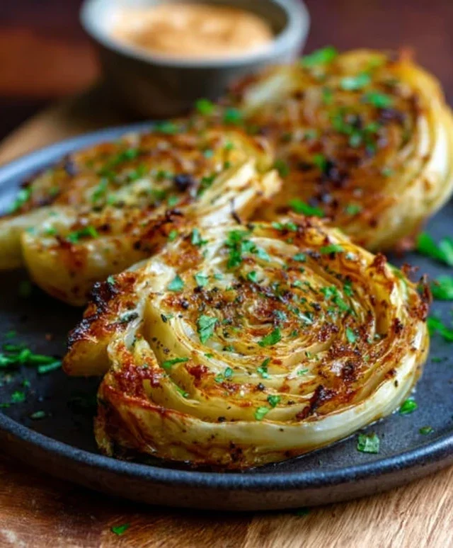 Oven Roasted Garlic Cabbage Steaks