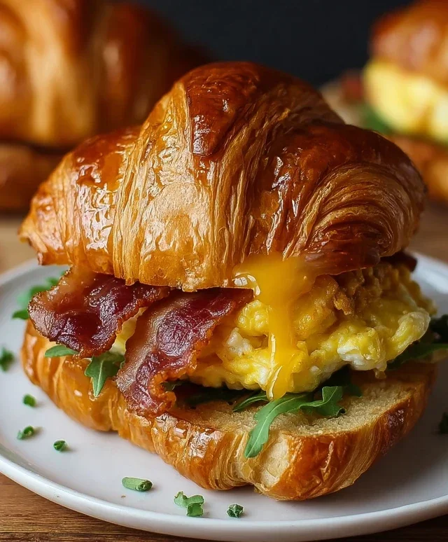 Killer Maple Mustard Croissant Breakfast Sandwiches