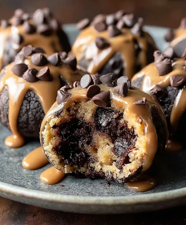 Chocolate Chip Cookie Dough Brownie Bombs