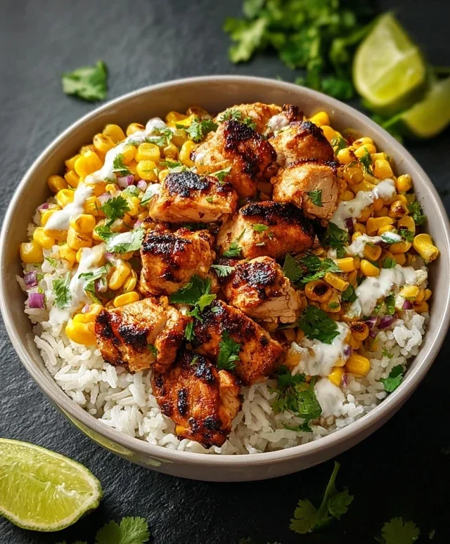 Street Corn Chicken Rice Bowl