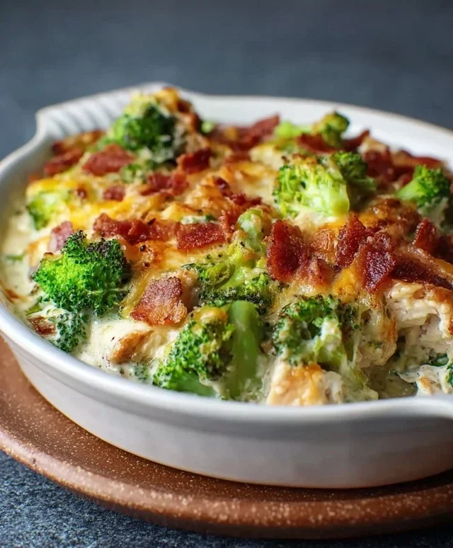 Creamy Low Carb Chicken Casserole with Broccoli and Beef Beef Bacon