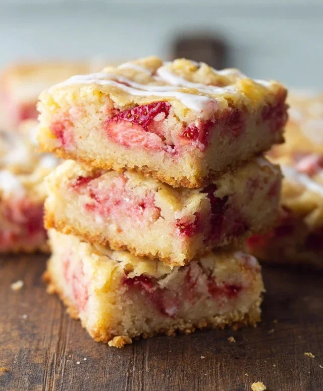 Strawberry Lemon Blondies