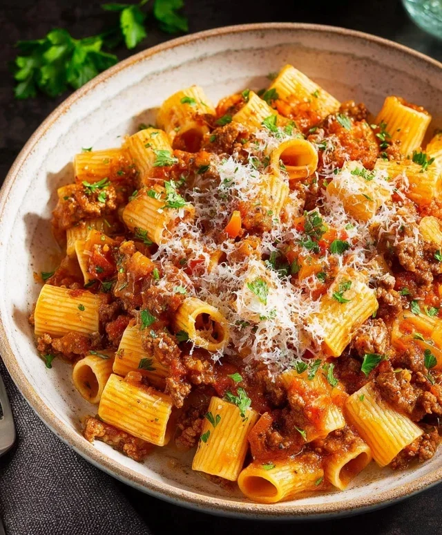 Beef Pasta in Tomato Sauce {Beef Ragu Pasta}