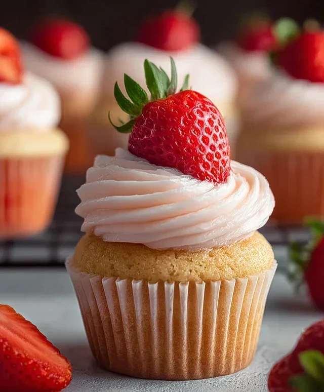 Fresh Strawberry Cupcakes