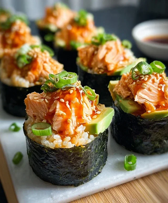 Spicy Salmon Sushi Cups
