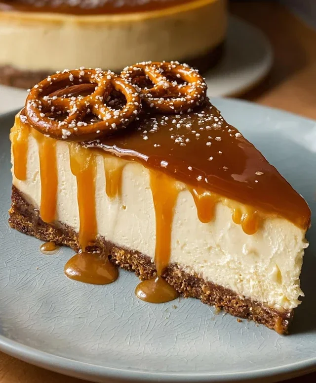 Salted Caramel Pretzel Cheesecake