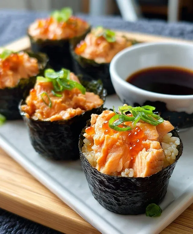 Spicy Salmon Sushi Cups