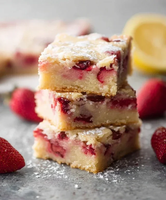 Strawberry Lemon Blondies