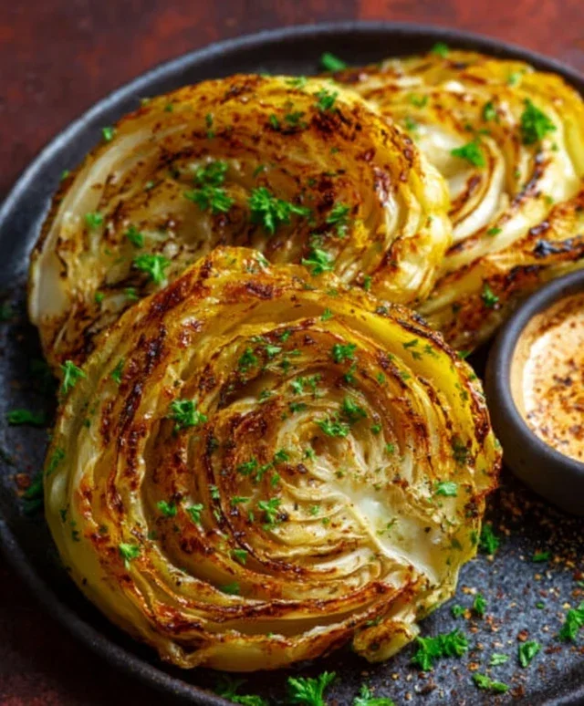 Oven Roasted Garlic Cabbage Steaks