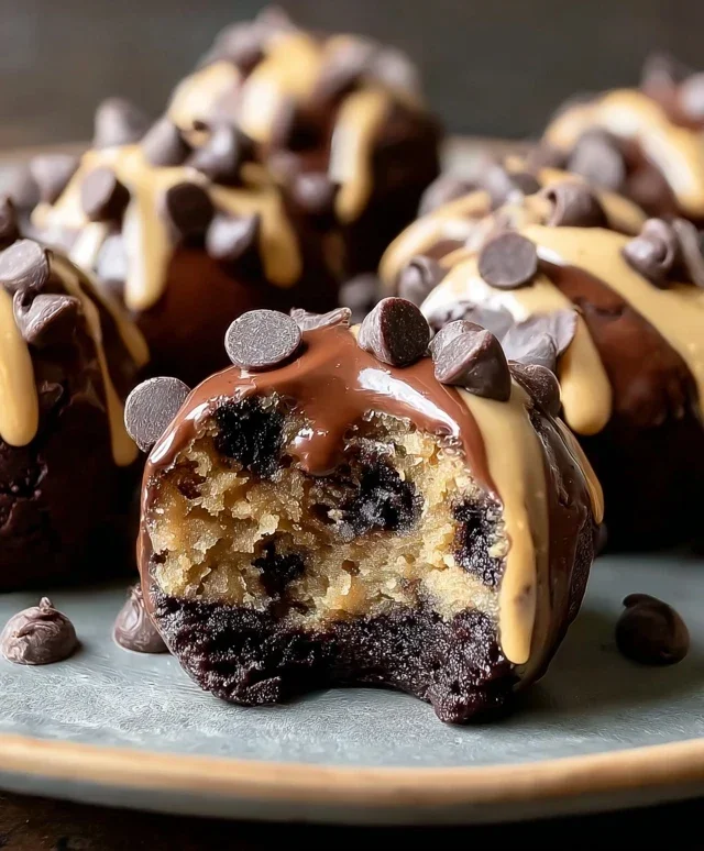 Chocolate Chip Cookie Dough Brownie Bombs