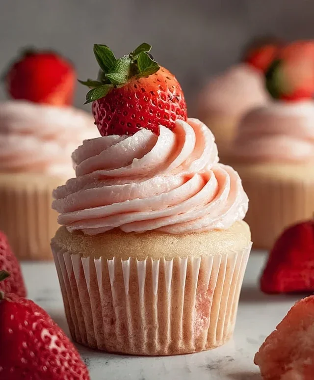 Fresh Strawberry Cupcakes