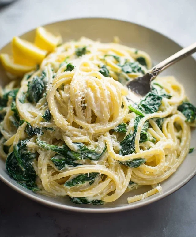 Lemon ricotta pasta & spinach