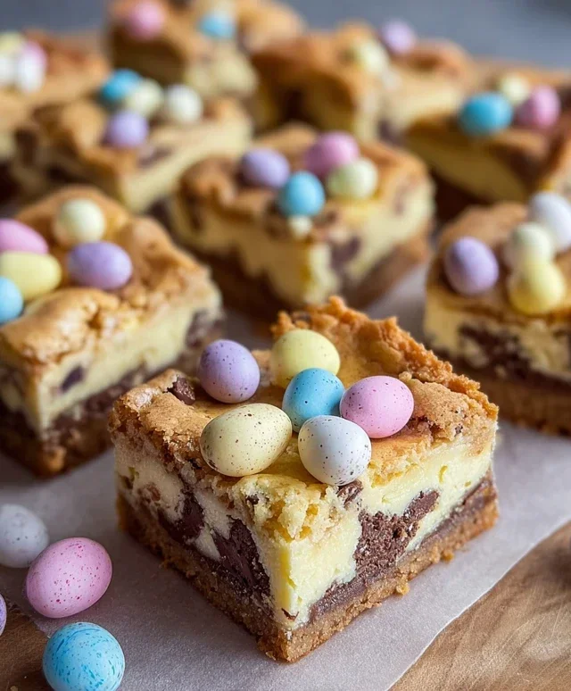 Mini Egg Cheesecake Cookie Bars