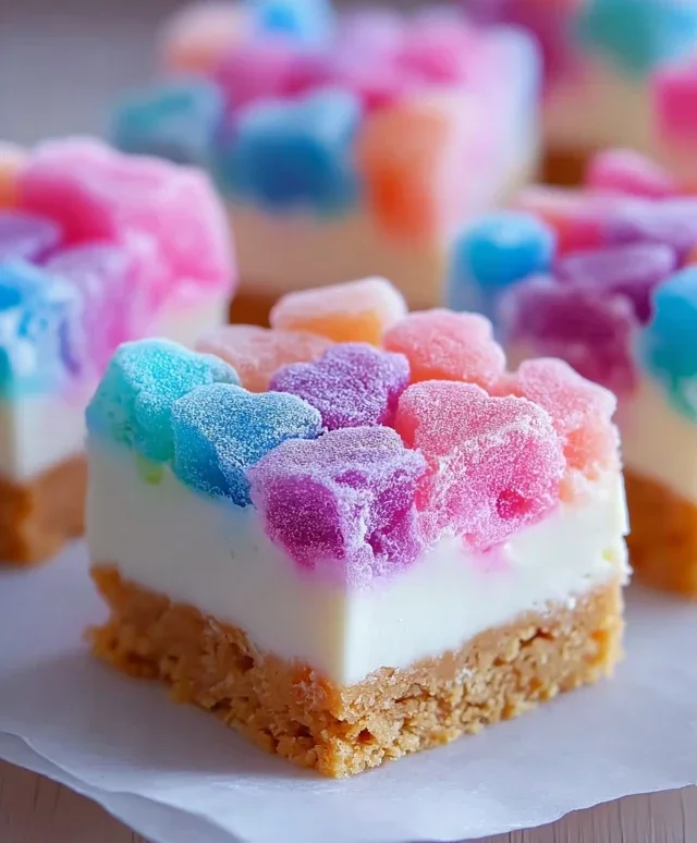 Gummy Cotton Candy Cheesecake Bites