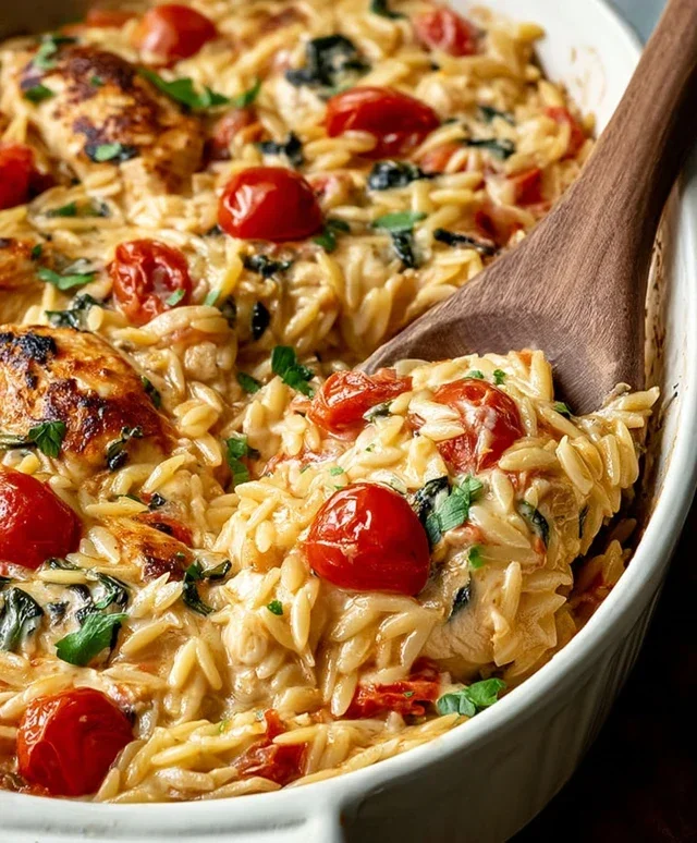 Orzo Tuscan Chicken Bake