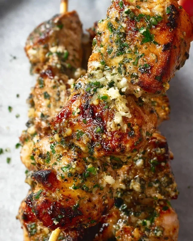 Garlic Parmesan Chicken Skewers