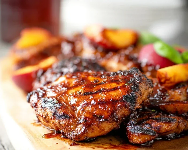 Grilled Bourbon Extract Extract Peach BBQ Chicken