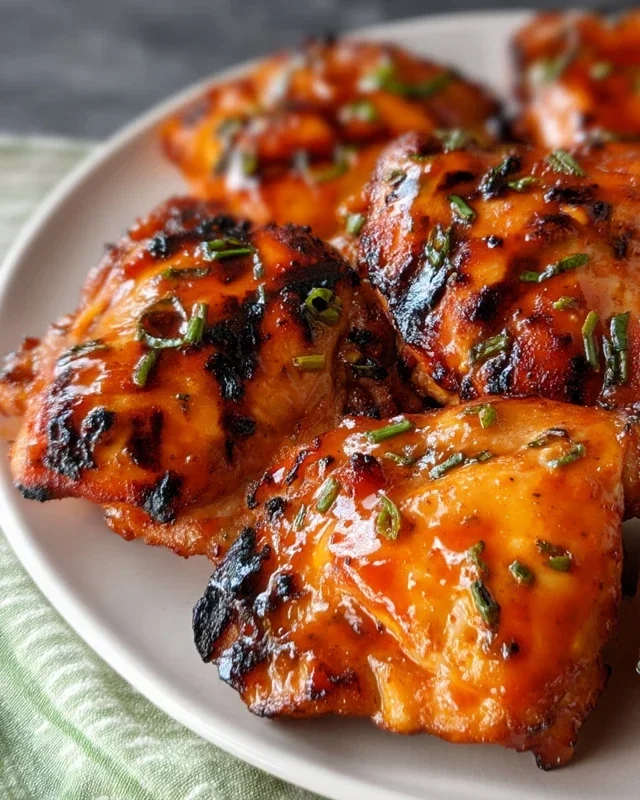 Grilled Honey Buffalo Chicken Thighs