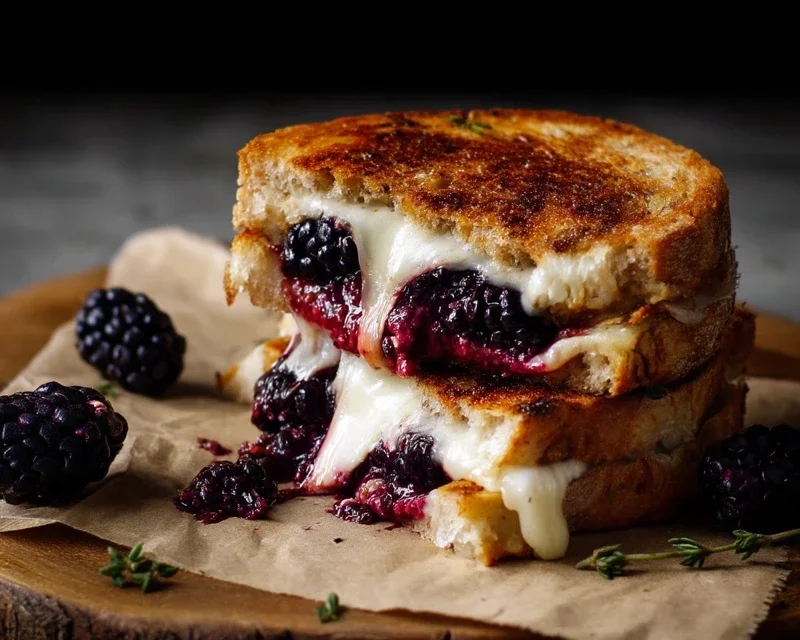 Blackberry Balsamic and Brie Grilled Cheese