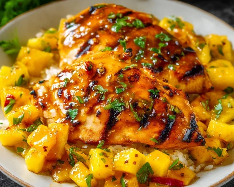 Grilled Mango Pineapple Chicken