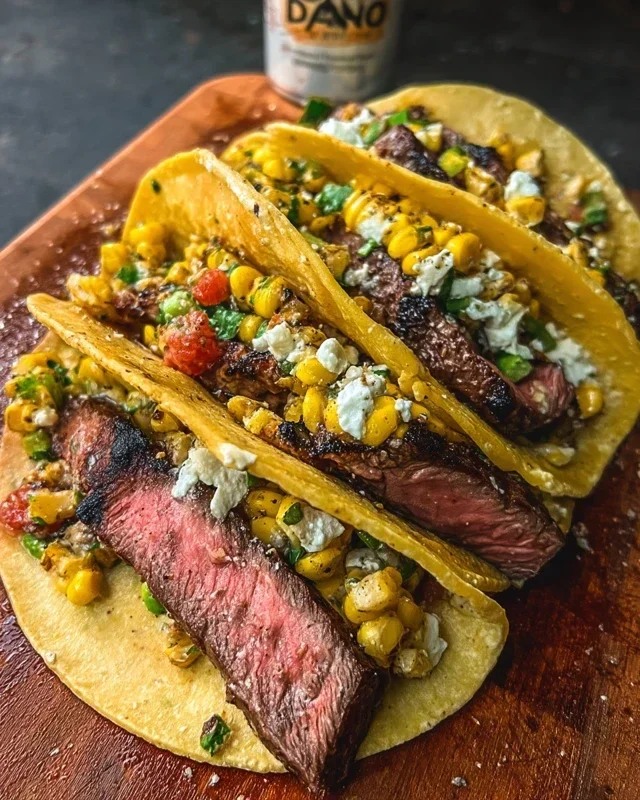 Grilled Elote Steak Tacos