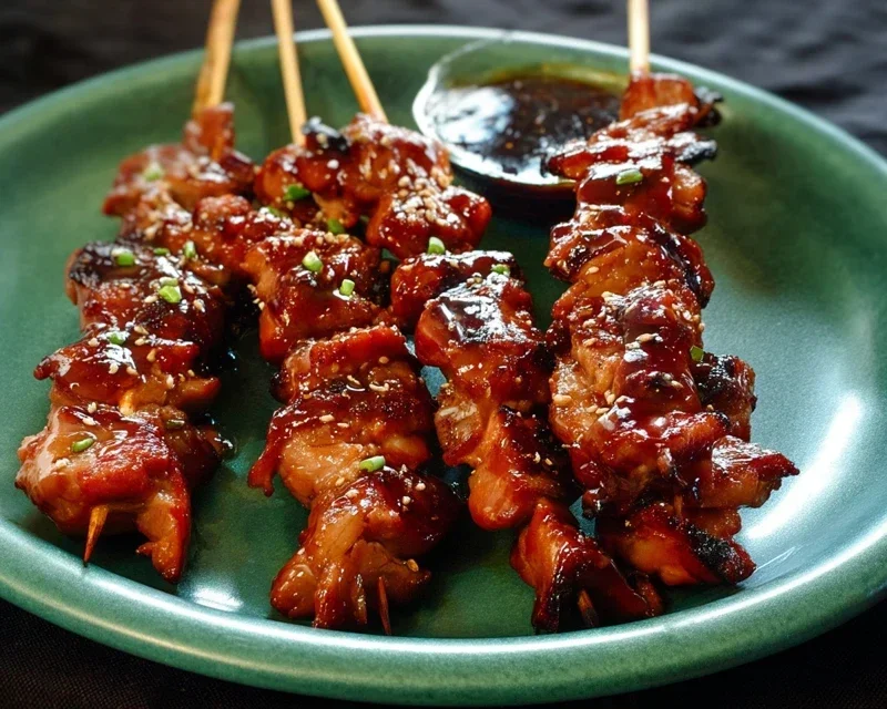 Sticky Bourbon Extract Extract Chicken Skewers