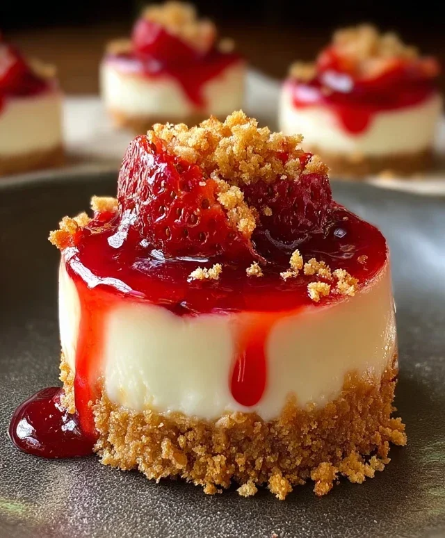 Mini Strawberry Crunch Stuffed Cheesecake