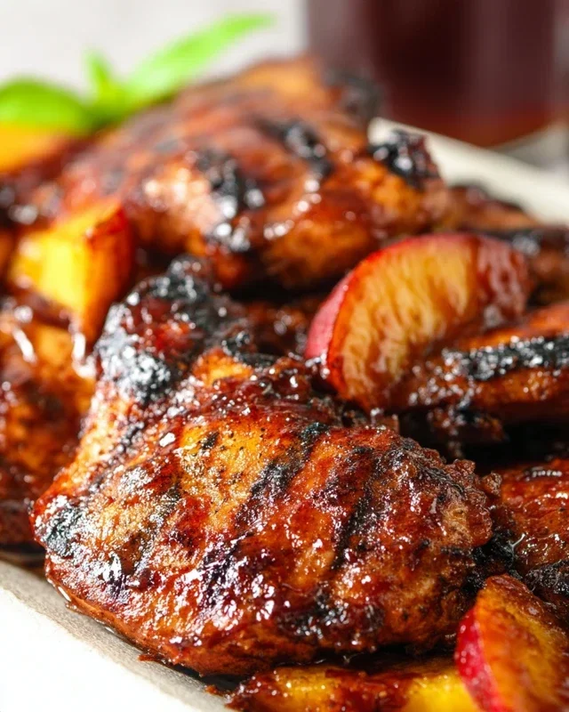 Grilled Bourbon Extract Extract Peach BBQ Chicken