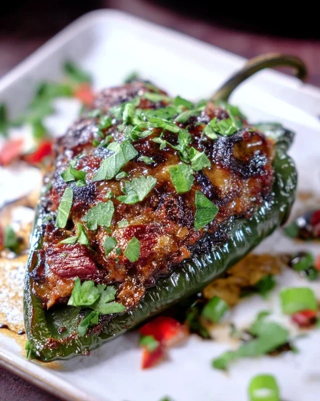 Brisket Stuffed Poblano Peppers