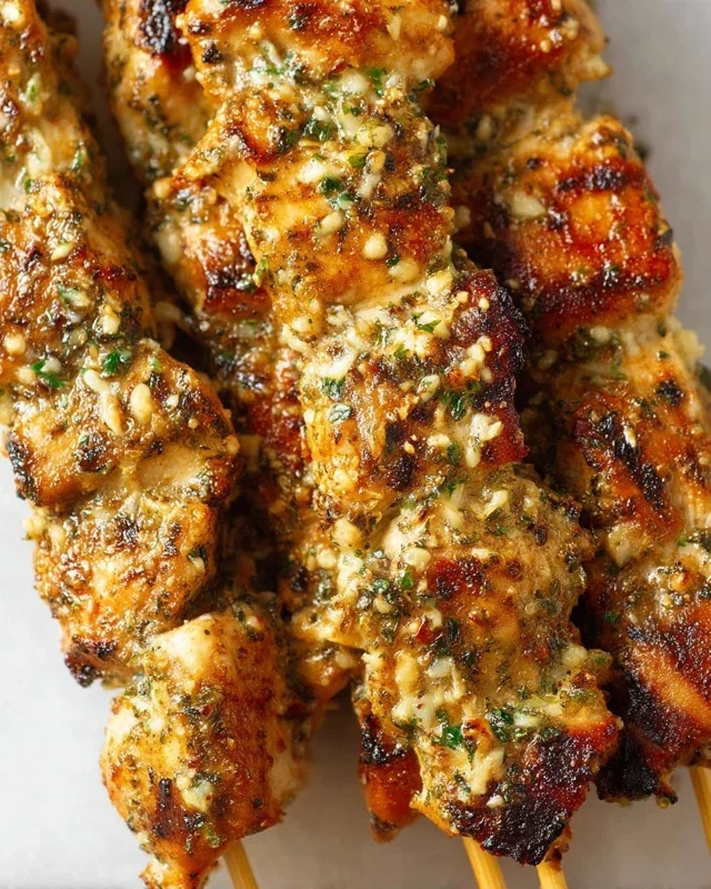 Ranch Garlic Parmesan Chicken Skewers