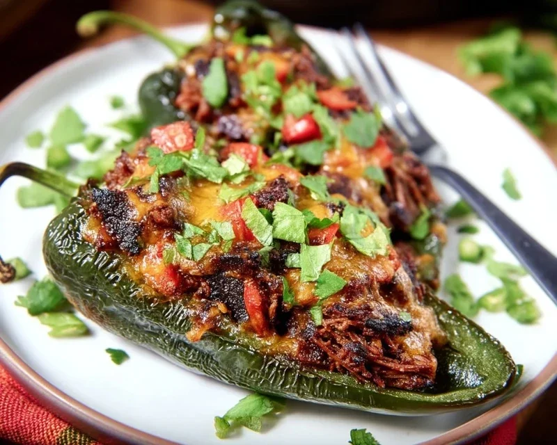 Brisket Stuffed Poblano Peppers