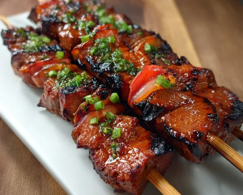BBQ Beef Skewers with Filipino BBQ Marinade