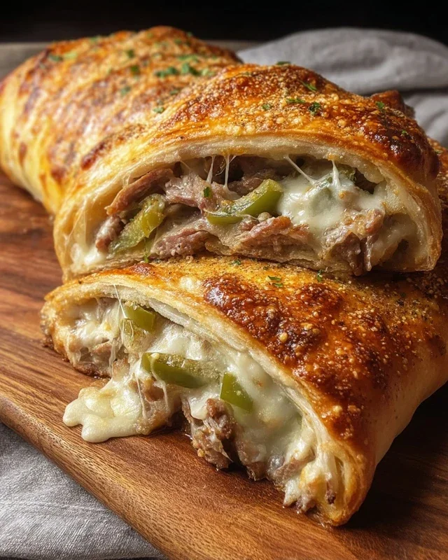 Philly Cheesesteak Stromboli