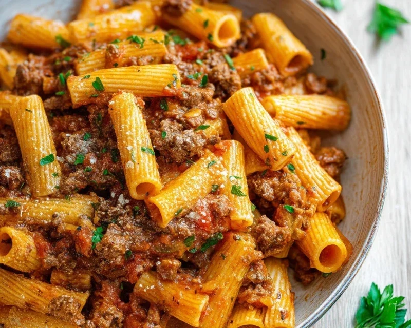 Beef Pasta in Tomato Sauce {Beef Ragu Pasta}