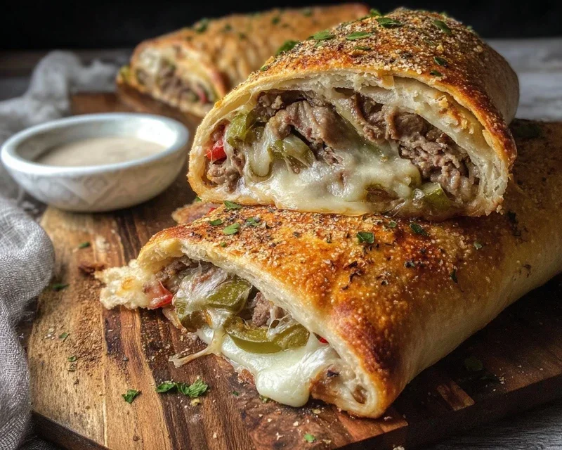 Philly Cheesesteak Stromboli
