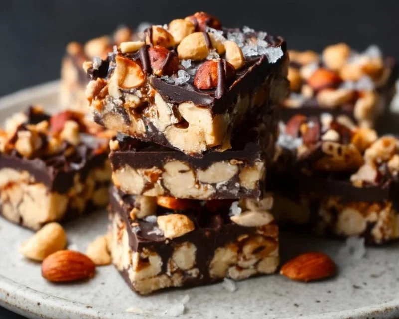 Dark Chocolate and Sea Salt Nut Bars