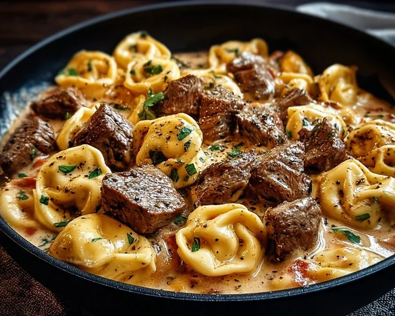 Cracked Garlic Steak Tortellini in Creamhouse Sauce Bliss