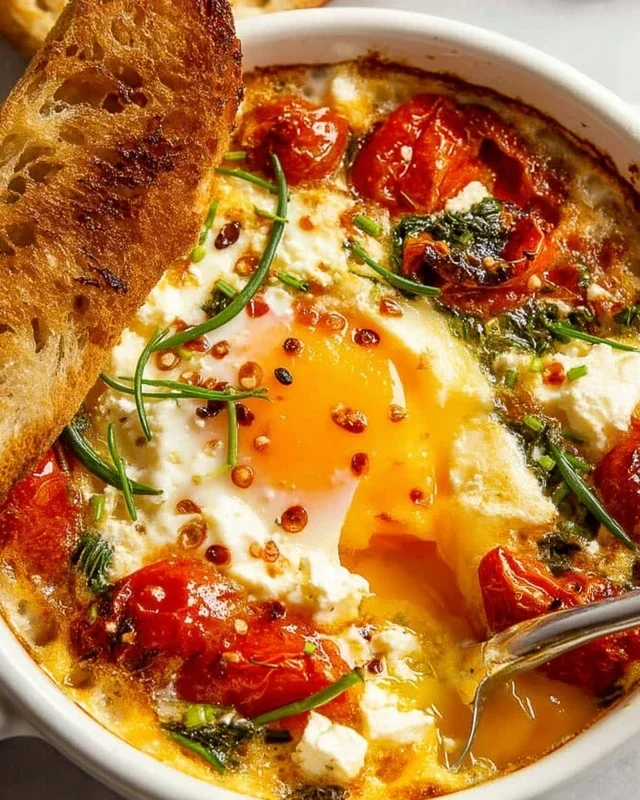 Baked Feta Eggs