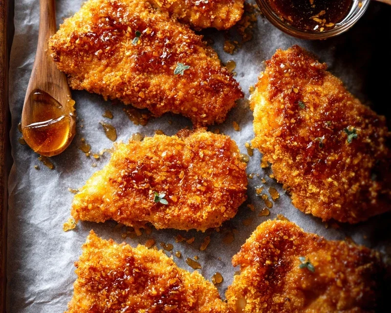 Baked Crunchy Hot Honey Chicken