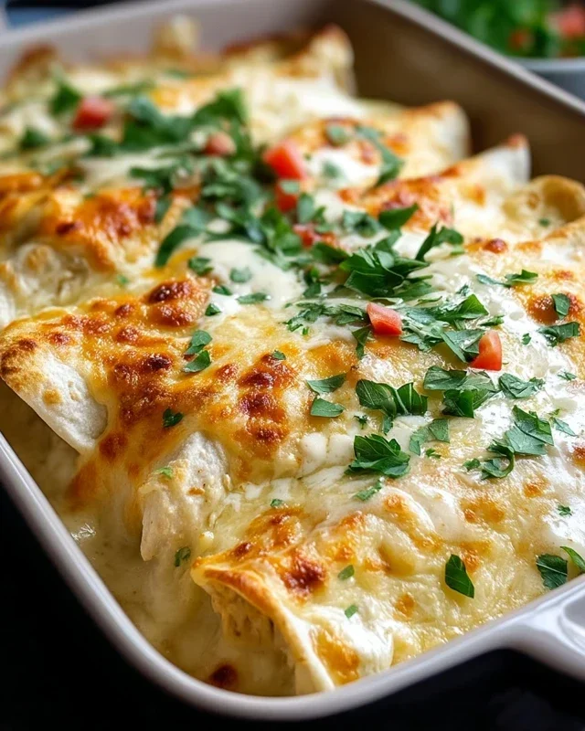 Creamy White Chicken Enchiladas