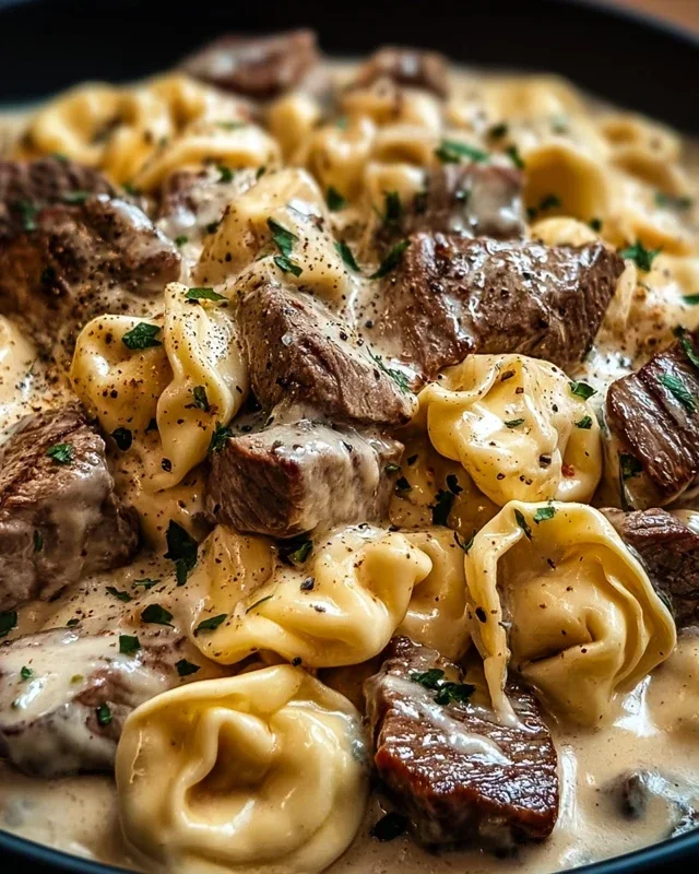 Cracked Garlic Steak Tortellini in Creamhouse Sauce Bliss