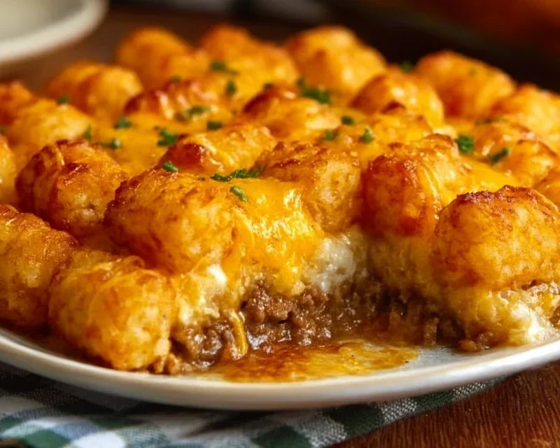 Tater Tot Casserole with Ground Beef
