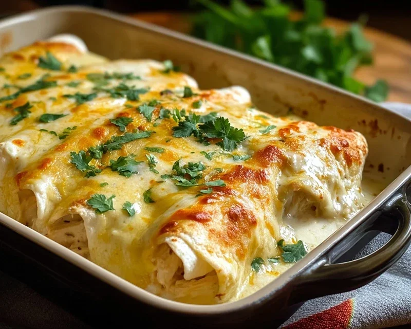 Creamy White Chicken Enchiladas
