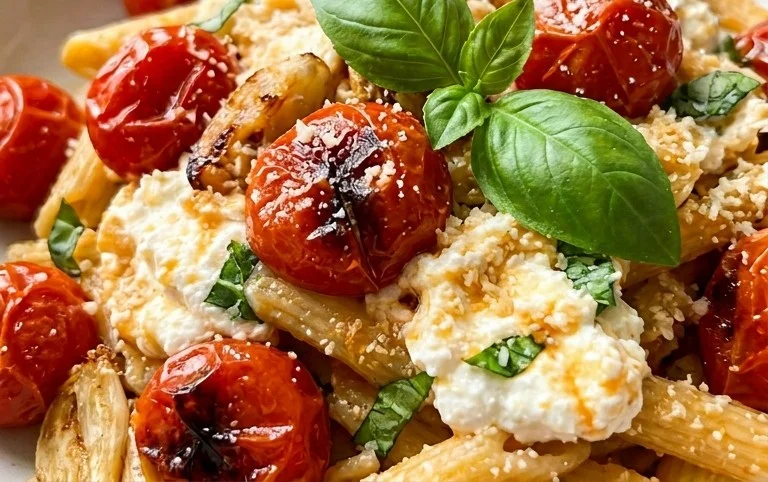 Roasted Tomato and Garlic Ricotta Pasta