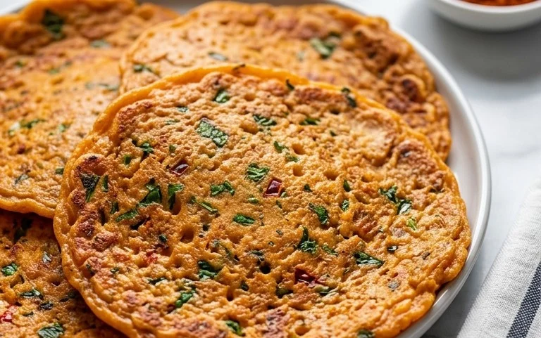 Masoor Dal Chilla | Savory Red Lentil Pancakes