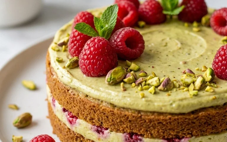 Pistachio Raspberry Cake